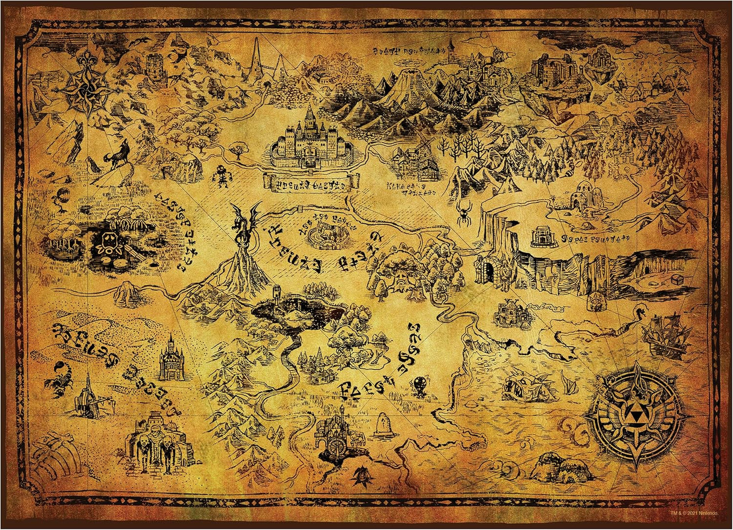 Zelda Hyrule Map 1000-Piece Puzzle