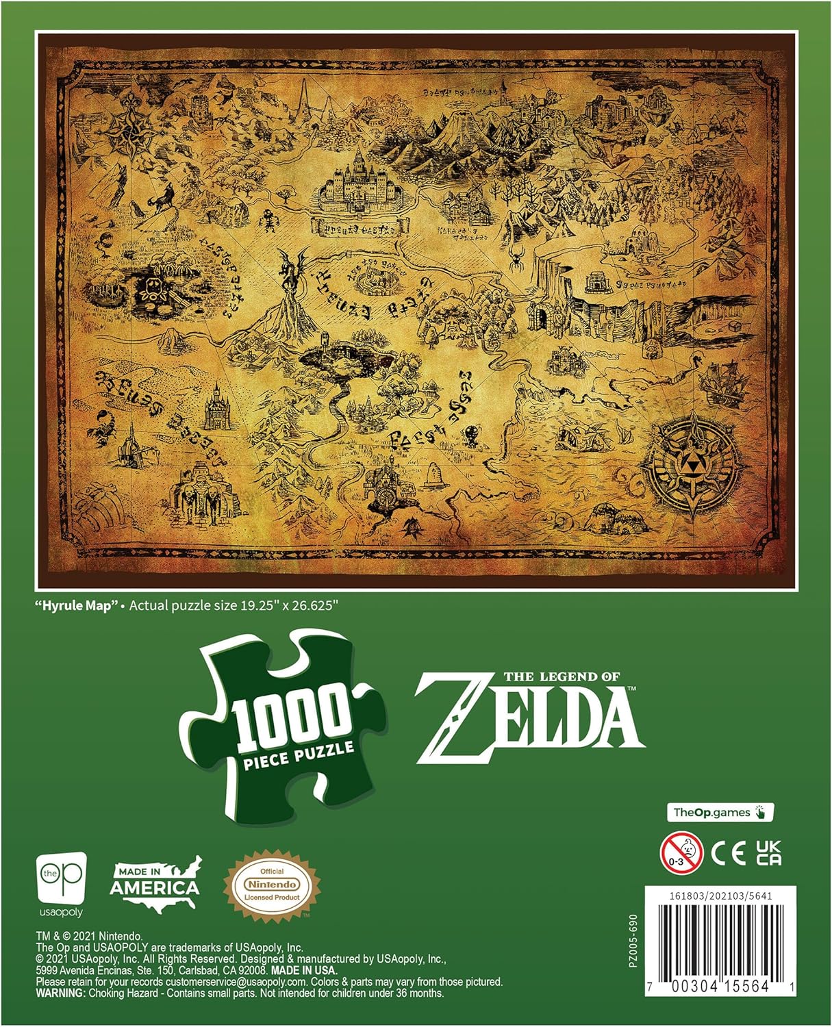Zelda Hyrule Map 1000-Piece Puzzle